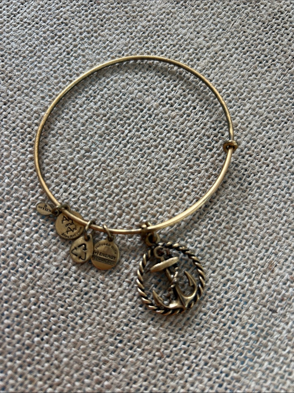 Gold Anchor Charm Bangle Bracelet - Women’s Nautical Jewelry